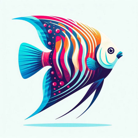 Colorful fish on a white background. Vector illustration for your designのイラスト素材