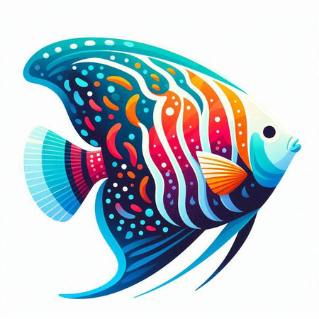 Colorful fish isolated on white background. Vector illustration for your designのイラスト素材