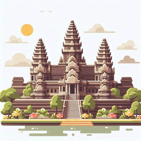 Chef boy with kitchen tools. Vector illustration in flat style.のイラスト素材