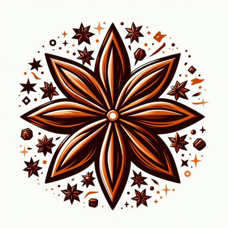 Star anise. Decorative element for design. Vector illustration.のイラスト素材