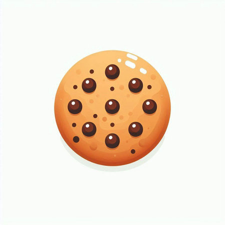 Chocolate chip cookie icon isolated on white background. Vector illustration.のイラスト素材