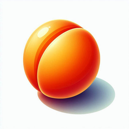 Orange ball on a white background. 3d rendering. Computer generated image.のイラスト素材