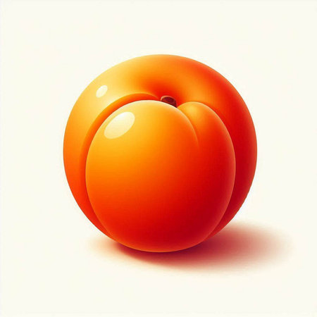 3d rendered illustration of an apricot on a white backgroundのイラスト素材