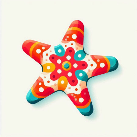 Colorful starfish on a white background. Vector illustration. EPS 10のイラスト素材