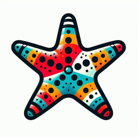 Colorful starfish isolated on a white background. Vector illustration.のイラスト素材