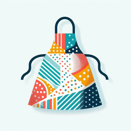 Colorful apron with abstract pattern on white background. Vector illustration.のイラスト素材