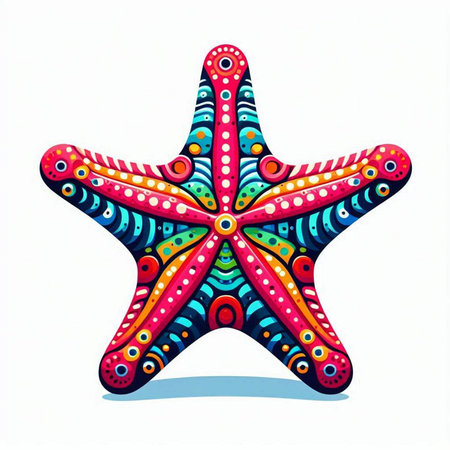 Colorful starfish isolated on a white background. Vector illustration.のイラスト素材