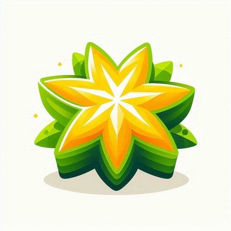 Starfruit icon on white background. Vector illustration. Eps 10.のイラスト素材