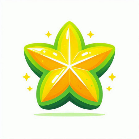 Star fruit icon. Vector illustration. Isolated on white background.のイラスト素材