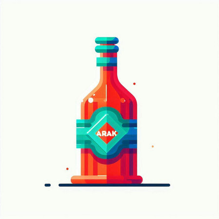 Alcohol drink bottle. Colorful vector illustration in flat style.のイラスト素材