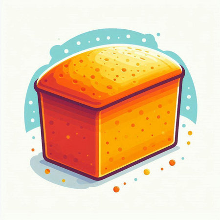 Illustration of an orange cake in cartoon style. Vector illustration.のイラスト素材
