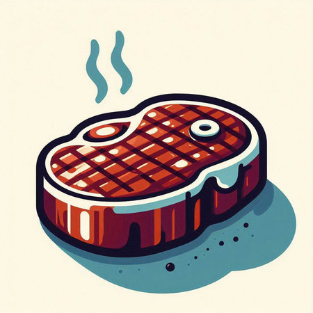 Steak isometric vector illustration. Steak isometric illustration.のイラスト素材