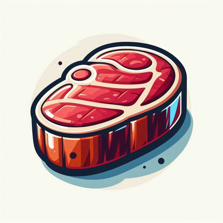 Steak icon. Cartoon illustration of steak vector icon for web designのイラスト素材