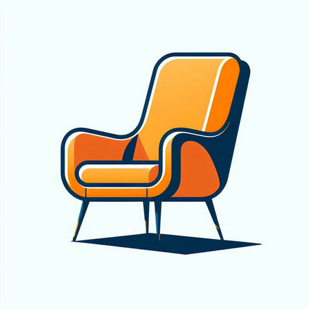 Armchair icon. Isolated on white background. Vector illustration.のイラスト素材
