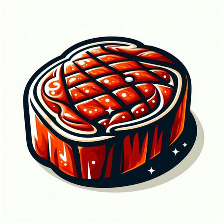 Vector illustration of a piece of meat on a white isolated background.のイラスト素材
