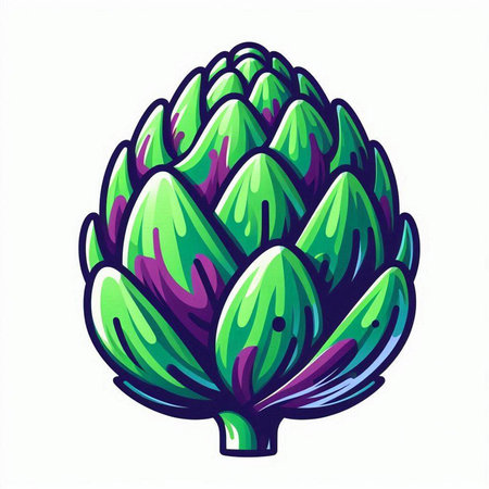 Artichoke isolated on white background. Hand drawn vector illustration.のイラスト素材