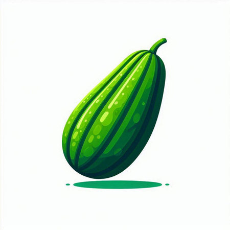 Cucumber isolated on white background. Vector illustration. Eps 10.のイラスト素材