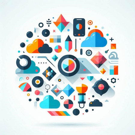 Abstract colorful cloud computing technology background, vector illustration eps 10.のイラスト素材