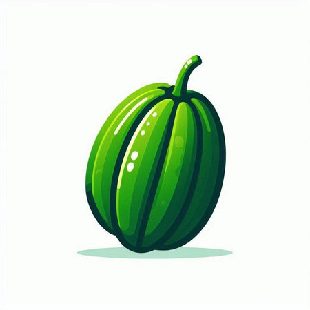 Pumpkin vector illustration isolated on white background. Cucumis sativusのイラスト素材