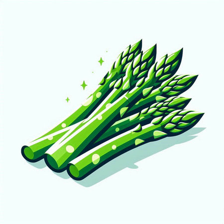 Green asparagus isolated on white background. Vector illustration. Eps 10.のイラスト素材