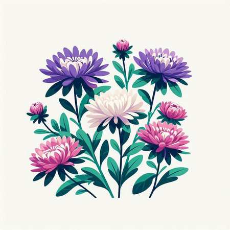 Colorful flower on white background. Vector illustration. EPS 10.のイラスト素材