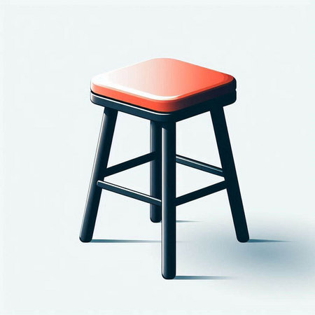 Bar stool on white background, 3d render, square image.のイラスト素材