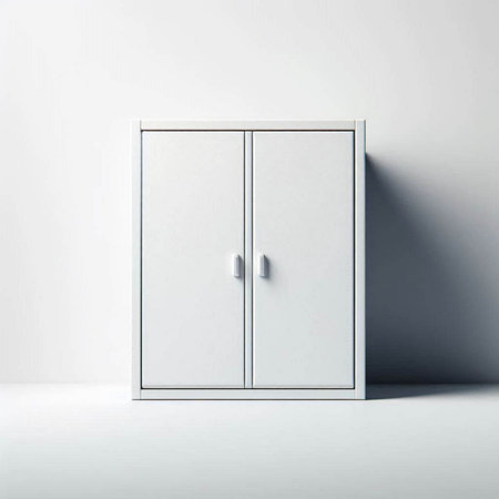 3d rendering of a white door in a room with white wallのイラスト素材