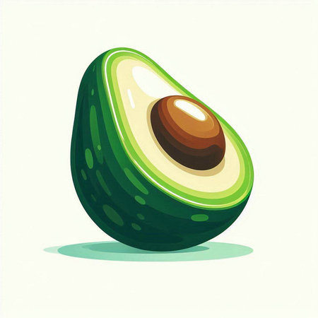 Avocado isolated on white background. Vector illustration. Eps 10.のイラスト素材