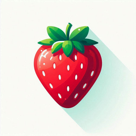 Strawberry. Vector illustration. Flat design with long shadow.のイラスト素材