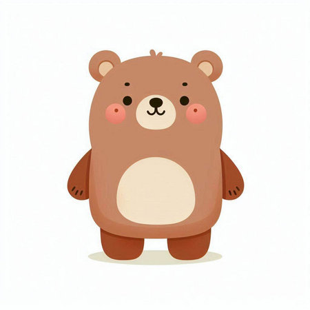 Cute cartoon bear isolated on a white background. Vector illustration.のイラスト素材