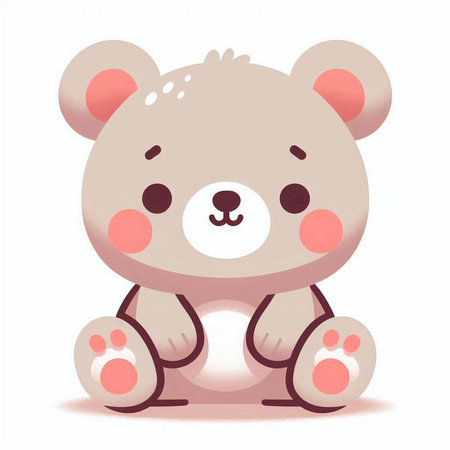 Cute little bear on white background. Cartoon style. Vector illustration.のイラスト素材