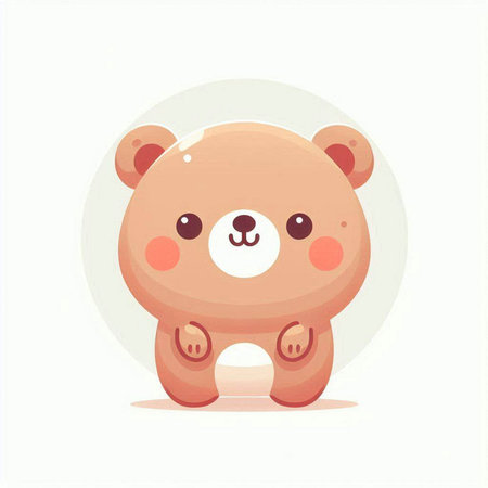 Cute cartoon bear. Vector illustration isolated on a white background.のイラスト素材