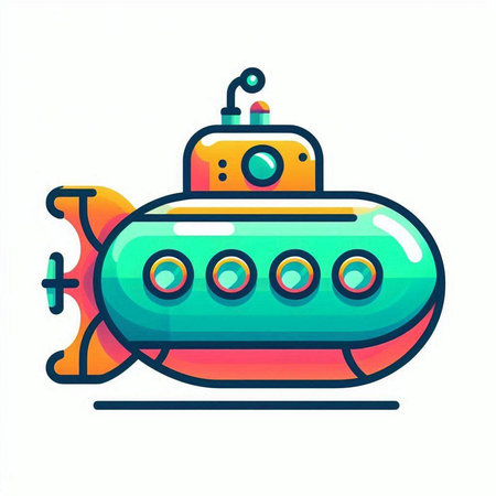 Submarine icon. Cartoon illustration of submarine vector icon for web designのイラスト素材