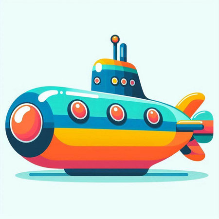 Submarine toy. Vector illustration in flat cartoon style. Childish design.のイラスト素材