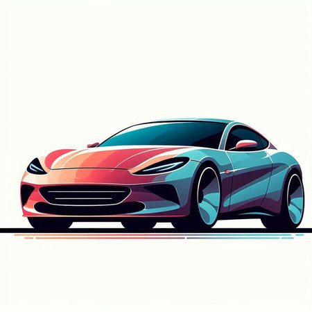 Sport car. Vector illustration. Isolated on a white background.のイラスト素材