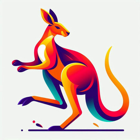 Kangaroo with colorful background, vector illustration, eps 10のイラスト素材