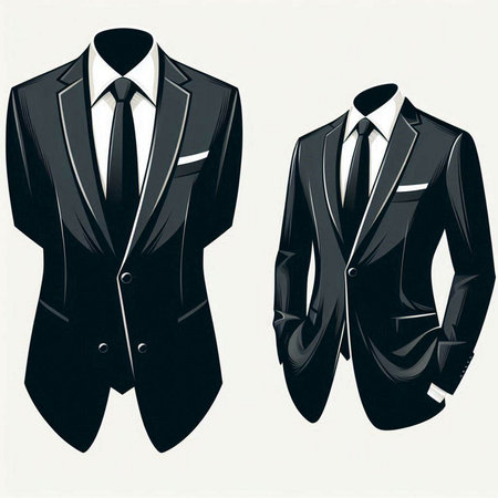 Men's tuxedo. Vector illustration isolated on white background.のイラスト素材