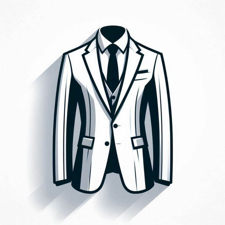 Man's suit with tie. Vector illustration of a man's suit.のイラスト素材