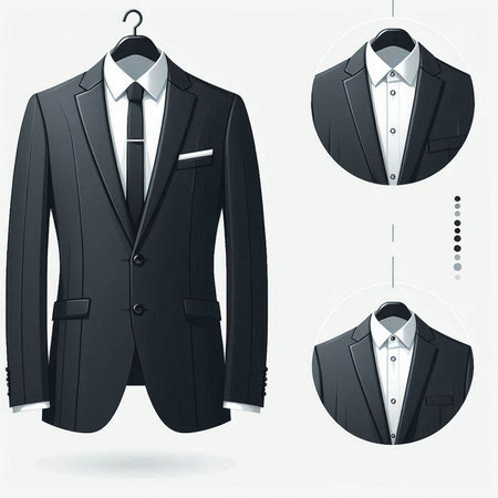 Tuxedo set isolated on white background. Vector illustration. Eps 10.のイラスト素材