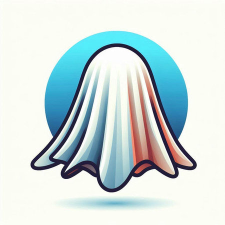 Illustration of a blue halloween ghost isolated on white backgroundのイラスト素材