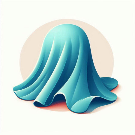 Abstract blue background with volumetric waves. 3d vector illustration.のイラスト素材