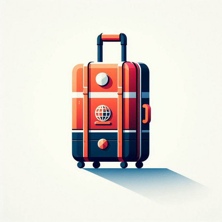 Suitcase for travel on a white background. Vector illustration.のイラスト素材