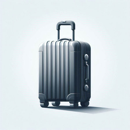 Suitcase isolated on a white background. 3d rendering.のイラスト素材