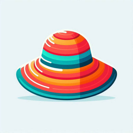 Colorful summer hat. Vector illustration isolated on a white background.のイラスト素材