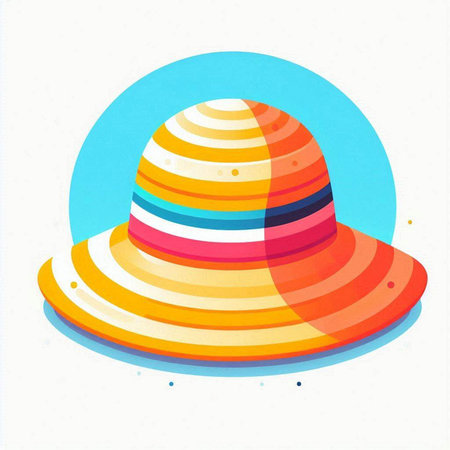 Illustration of colorful hat on a white background. Vector illustration.のイラスト素材
