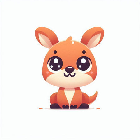 Cute kangaroo. Cartoon animal character. Vector illustration.のイラスト素材