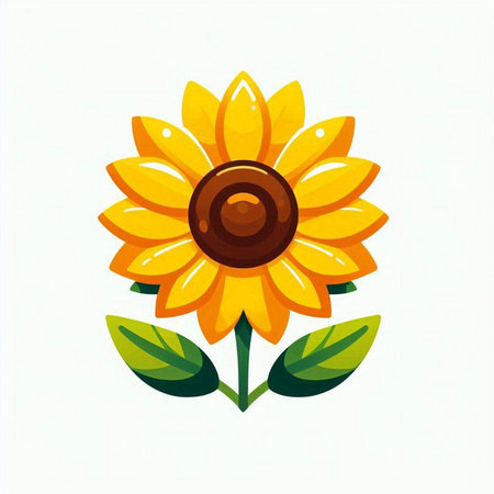 Sunflower vector illustration. Isolated sunflower icon on white background.のイラスト素材