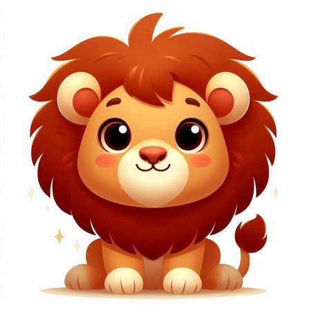 Cute cartoon lion isolated on white background. Vector illustration for your designのイラスト素材