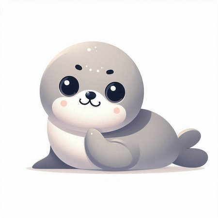 Cute cartoon rhinoceros on white background. Vector illustration.のイラスト素材