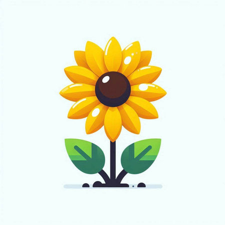 Sunflower, vector illustration. Flat design style. Vector illustration.のイラスト素材